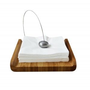 Porte-serviettes Moderne en Bambou et acier Inoxydable 