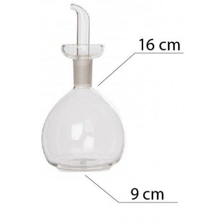Oil glass anti-Drip System with a minimalist/Transparent oil/vinegar. 9X9X16 cm 270 ML - Home and More