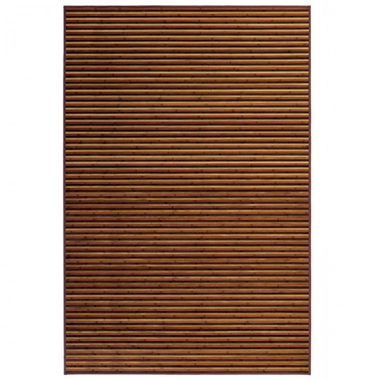 Alfombra de Salón o Comedor, de Rayas color Natural, con Base Antideslizante, de Bambú Natural 140cm X 200cm - Hogar y Más