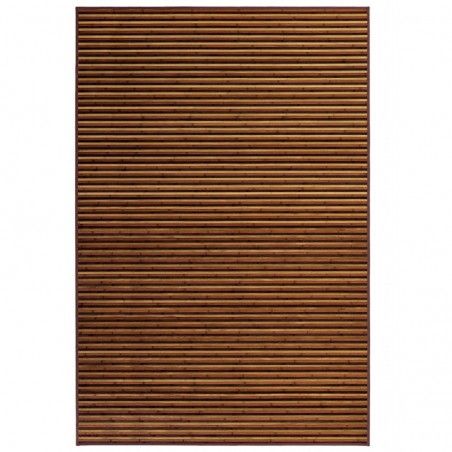 Tappeto per Salotto o sala da Pranzo, di Strisce di colore Naturale, con Base Antiscivolo, Bambù Naturale 140cm X 200cm - Casa