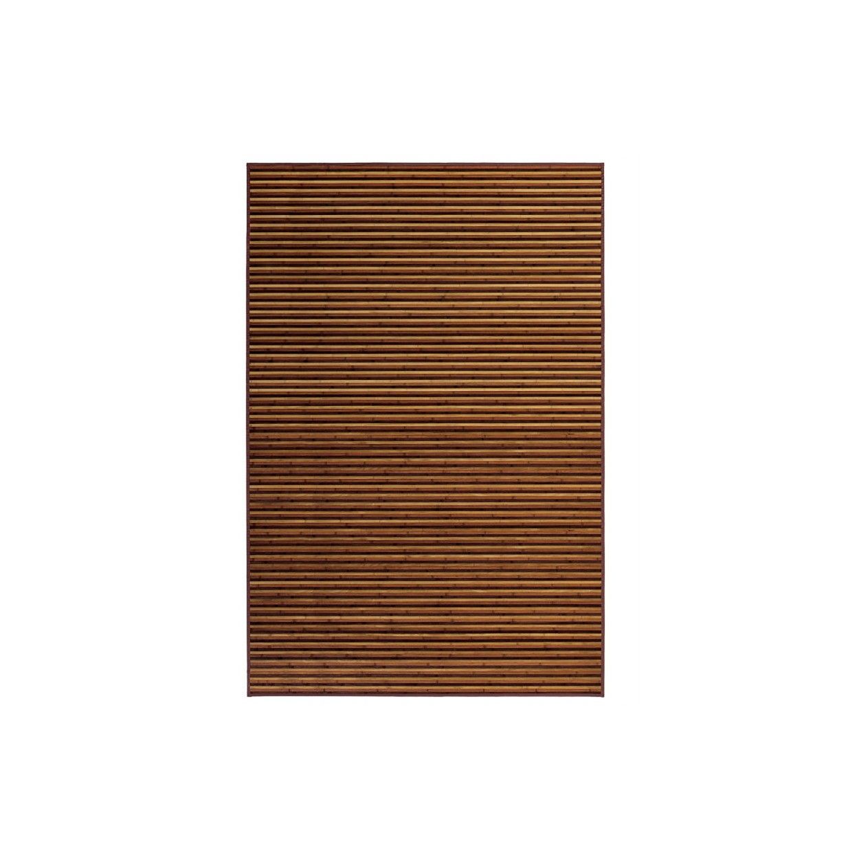 Alfombra de Salón o Comedor, de Rayas color Natural, con Base Antideslizante, de Bambú Natural 140cm X 200cm - Hogar y Más
