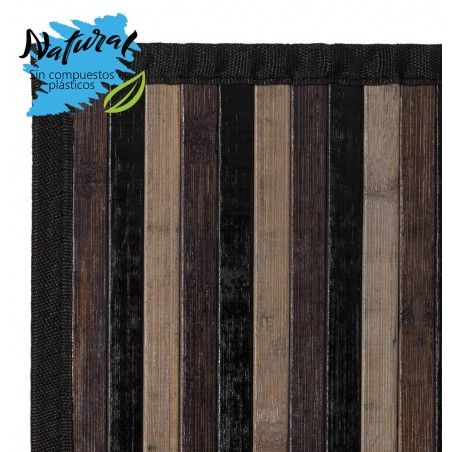 Alfombra de Salón o Comedor, de Rayas color Neutro, con Base Antideslizante, de Bambú Natural 200 X 300cm, Natur 200x300
