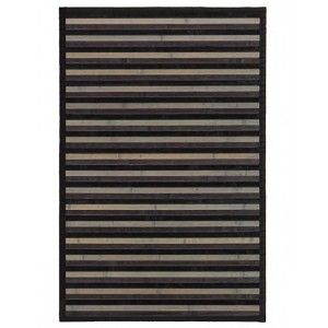 Alfombra de Salón o Comedor, de Rayas Neutras, con Base Antideslizante, de Bambú Natural 60 X 90cm, Natur 60x90 - Hogar y Más