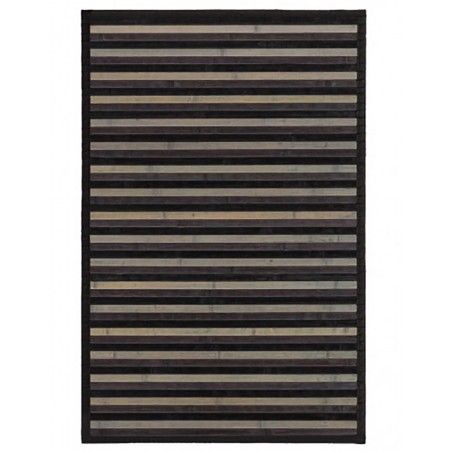 Alfombra de Salón o Comedor, de Rayas Neutras, con Base Antideslizante, de Bambú Natural 60 X 90cm, Natur 60x90 - Hogar y Más