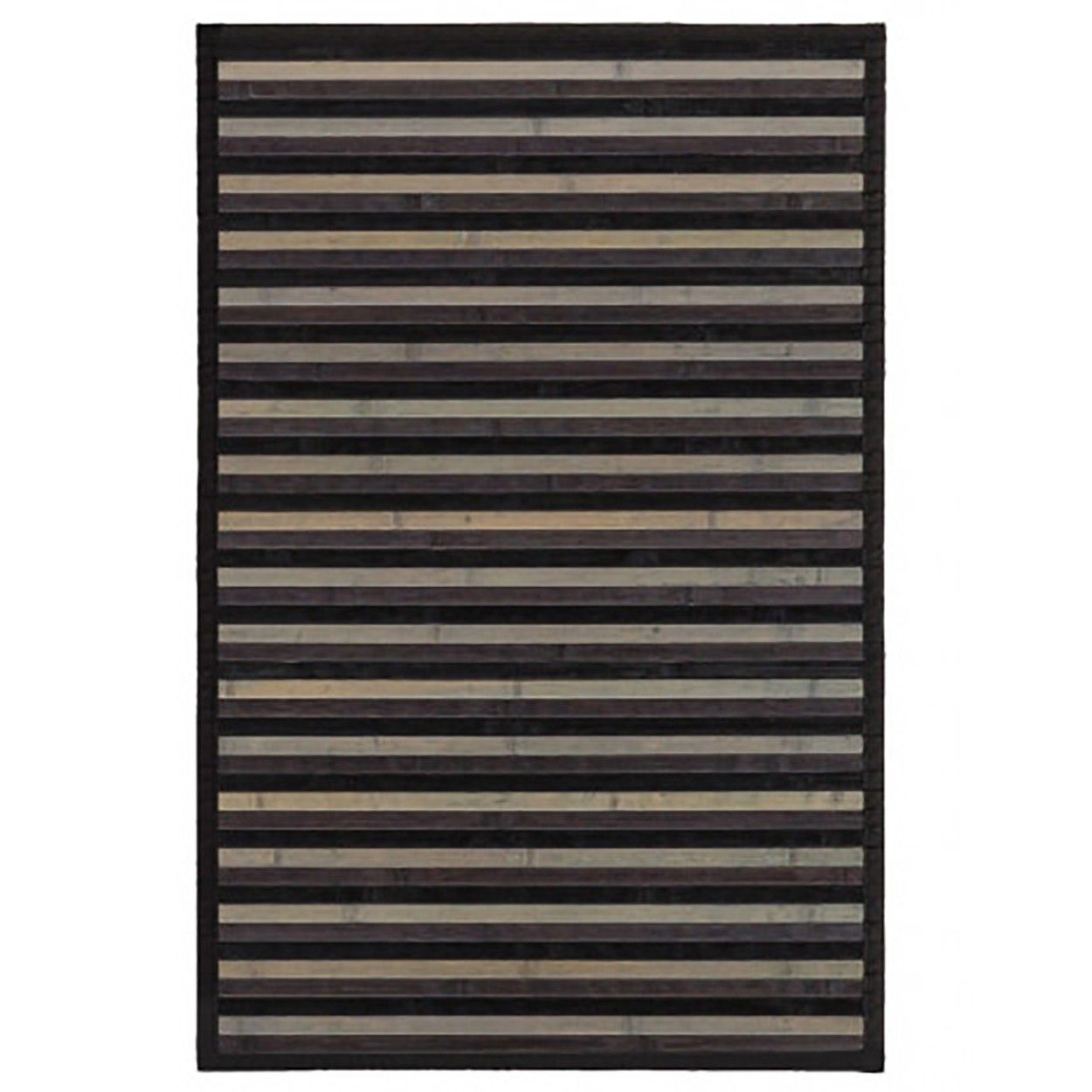 Alfombra de Salón o Comedor, de Rayas Neutras, con Base Antideslizante, de Bambú Natural 60 X 90cm, Natur 60x90 - Hogar y Más