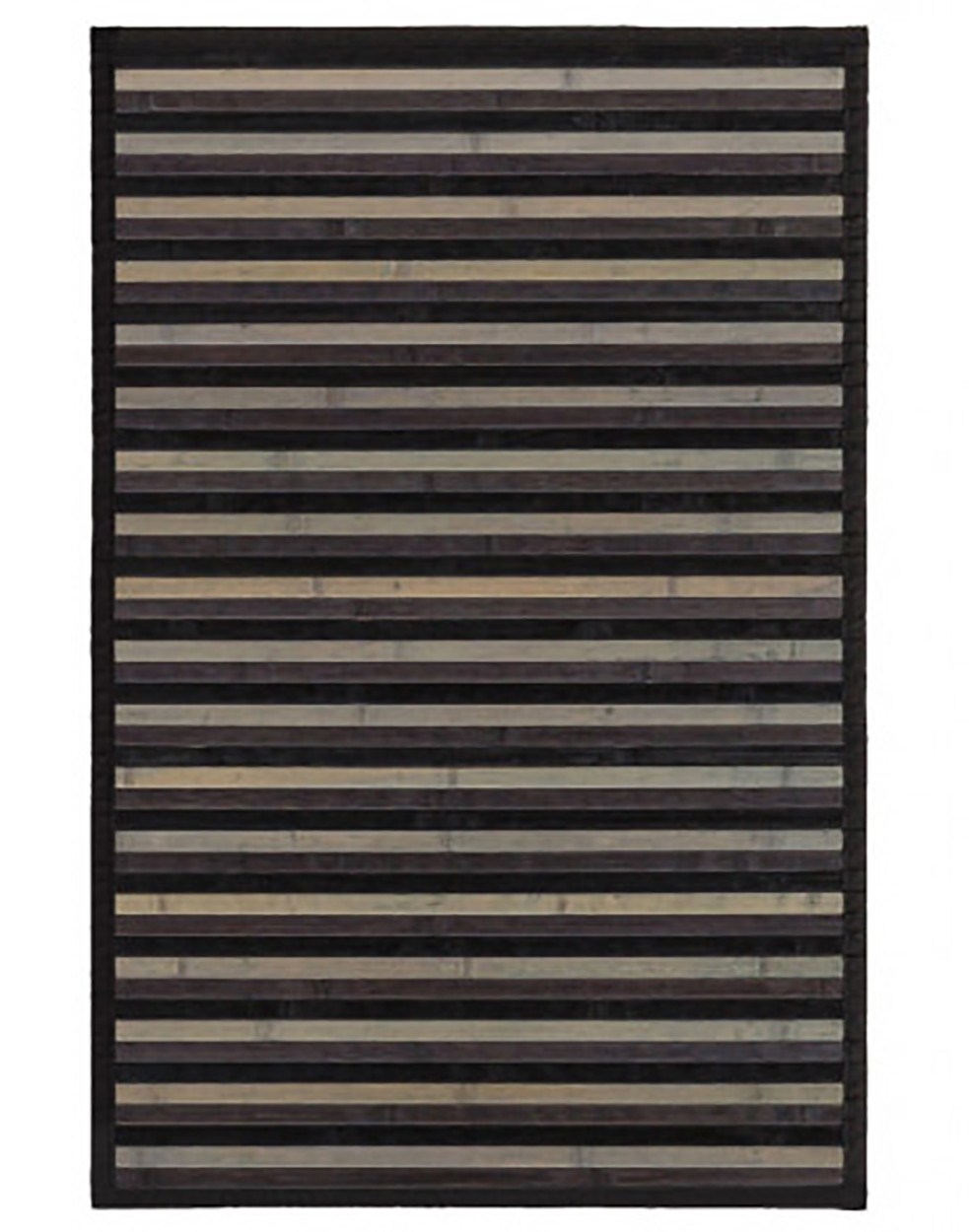 Alfombra de Salón o Comedor, de Rayas Neutras, con Base Antideslizante, de Bambú Natural 60 X 90cm, Natur 60x90 - Hogar y Más