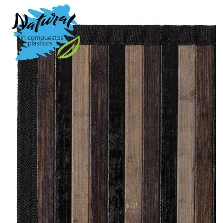 Alfombra de Salón o Comedor, de Rayas Neutras, con Base Antideslizante, de Bambú Natural 60 X 90cm, Natur 60x90 - Hogar y Más