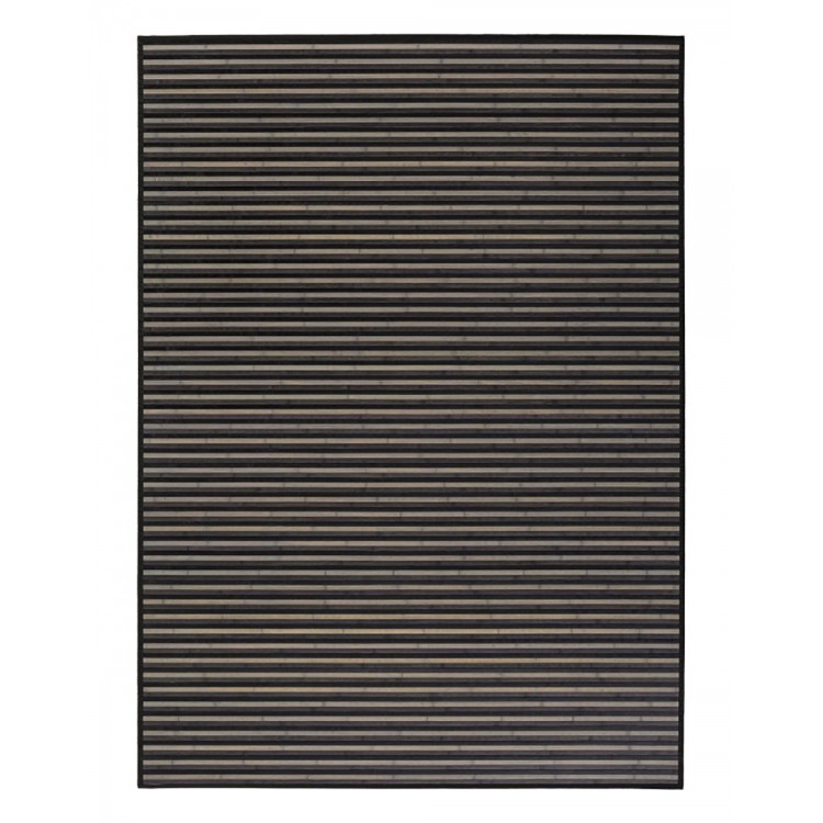 TAPPETO IN BAMBÙ NATURALE, PER SOGGIORNO, CON STRISCE NEI TONI DI GRIGIO DESIGN UNICO, 180 X 250 CM.
