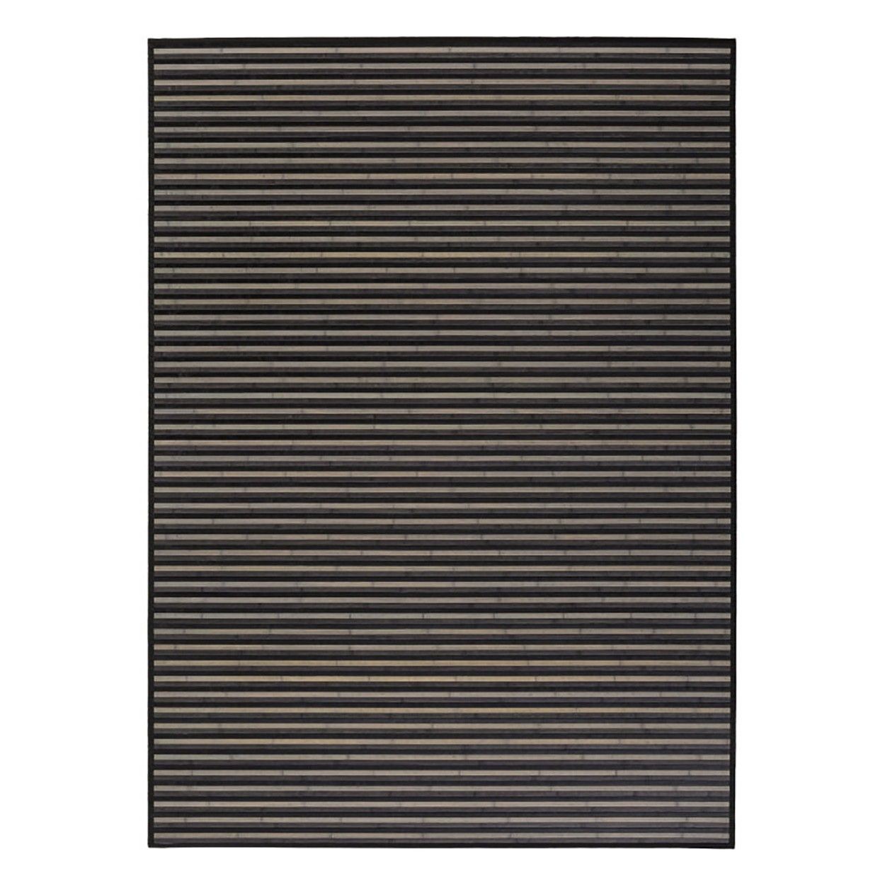 CARPET BAMBOO NATURAL, FOR LIVING ROOM WITH STRIPES IN GREY TONE UNIQUE DESIGN, 180 X 250 CM.