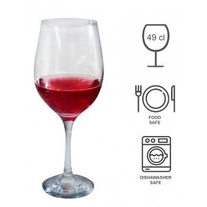 Cup Red Wine 49Cl, tempered Glass 6 You Elegant Crockery, Set of 6.