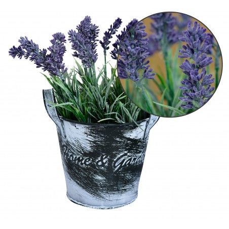 Planta artificial Macetero de metal Vintage Home & Garden - Hogar y Mas