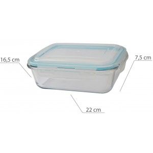 Tupperware Cristal Scellé 1550 ml, les boîtes à lunch Transparent. Récipient de Nourriture. Adapté micro-ondes/lave-Vaisselle