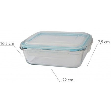 Tupperware Cristallo Sigillata 1550 ml, scatole di pranzo Trasparente. Contenitore di Alimento. Adatto per