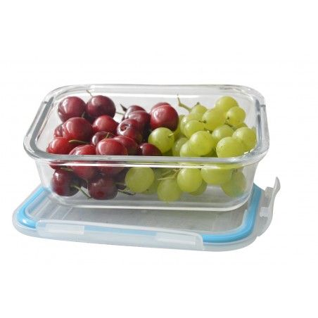 Tupper Cristal Hermético 1550 ml, Fiambrera Transparente. Recipiente de Alimentos. Apto Microondas/Lavavajillas 7,5x22x16,5 cm