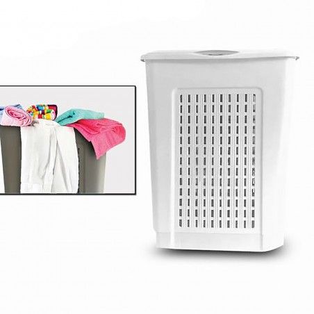 Basket for Clothes, color White. Classic design 42 x 32 x 58 cm - Home and More