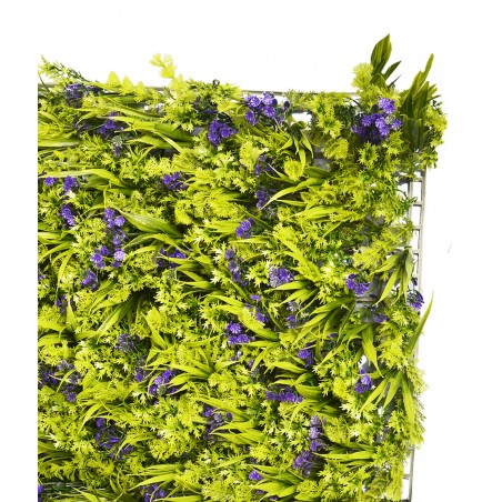 Giardino verticale parete Artificiale, Erba e Fiori Viola, Per la decorazione di Interni ed Esterni, 40 x 60 cm - Casa e altro