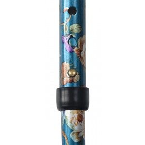 Bastone Pieghevole Regolabile in Alluminio Antiscivolo, Leggera e Resistente . Fantasia floreale 83/93 cm 300gr