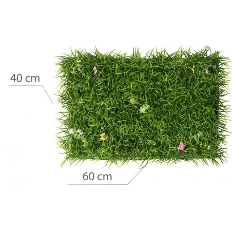 Giardino verticale parete Artificiale, Erba, Fiori e Farfalle, Decorazione di Interni ed Esterni, 40 x 60 cm - Casa e altro