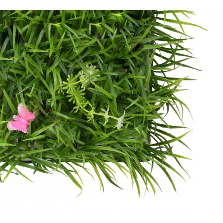 Giardino verticale parete Artificiale, Erba, Fiori e Farfalle, Decorazione di Interni ed Esterni, 40 x 60 cm - Casa e altro