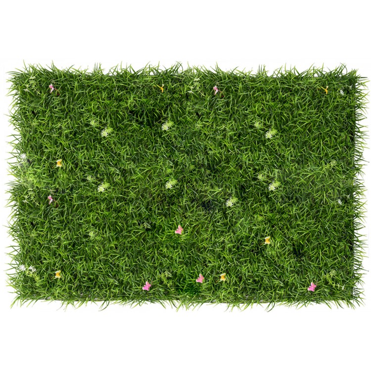 Jardín Vertical Artificial de pared, Cesped, Flores y Mariposas, Decoración de Interior y Exterior, 40 x 60 cm - Hogar y Más