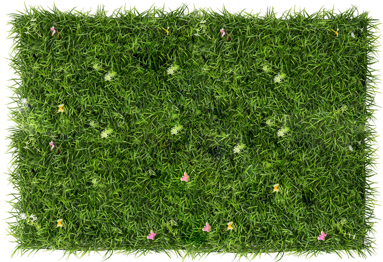 Giardino verticale parete Artificiale, Erba, Fiori e Farfalle, Decorazione di Interni ed Esterni, 40 x 60 cm - Casa e altro