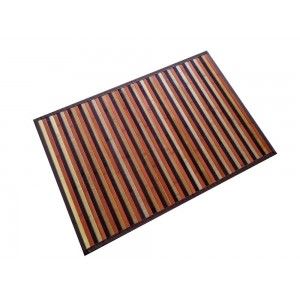 Rug, striped brown bamboo 