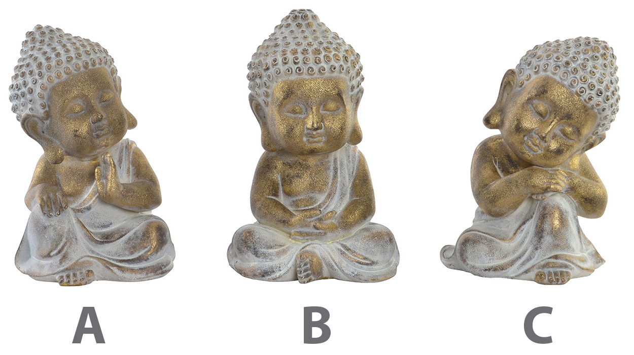 Buddha-Resina Decorativa, Buddista. Figure di Buddha, lo Stile Zen 21,5x21x31,cm - Casa e altro ancora