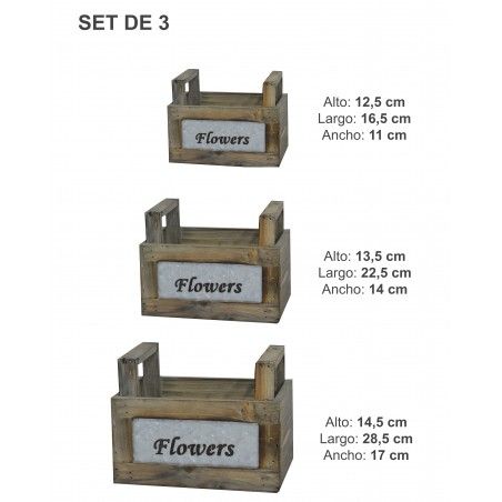 Jardinière de Fleurs Décoratives set 3, Boîte en Bois Vintage Décoration. Le Stockage De Jardin De Fleurs.-Hogarymas-