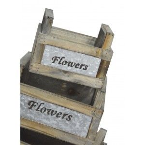 Planter Decorative Flowers set 3, Wooden Box Vintage Decoration. Storage Garden Flowers.-Hogarymas-