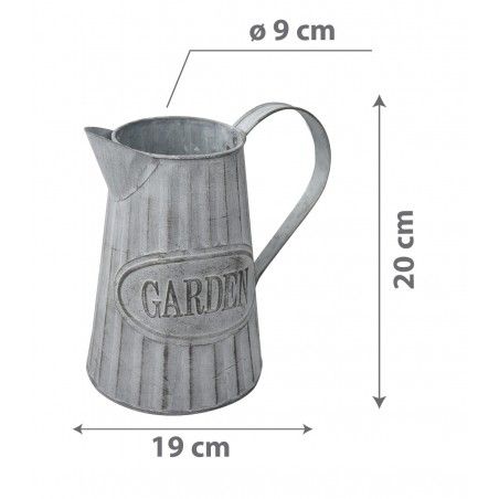 Planteur boîte Décorative Vintage en Métal pour Intérieur/Extérieur. D'origine sous la forme d'un arrosoir "Jardin" 20x9x19 cm