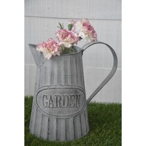 Planteur boîte Décorative Vintage en Métal pour Intérieur/Extérieur. D'origine sous la forme d'un arrosoir "Jardin" 20x9x19 cm