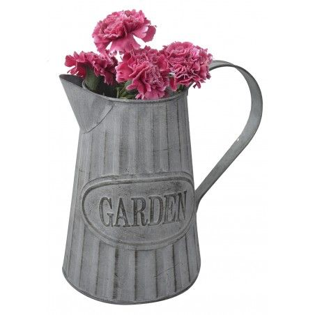 Planteur boîte Décorative Vintage en Métal pour Intérieur/Extérieur. D'origine sous la forme d'un arrosoir "Jardin" 20x9x19 cm