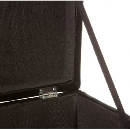 Sfoglia Petto in Nero finta pelle, Pouf di Stoccaggio Set 2. Bunker di stoccaggio 39x39x43 cm