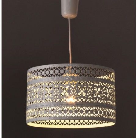 Lámpara Techo Blanco de Metal, Lámpara Decorativa. Diseño Floral  29,50 X 29,50 X 18,50 CM