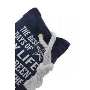 Sujetapuertas Décoratifs du Textile, de l'Expression, la Motivation de 1,2 kg Forme de Sac Bleu avec de Sisal Naturel pour les