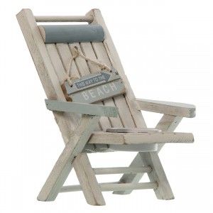 Candelieri Sedia da Spiaggia in Legno, porta candele Originali, 13,5x11x16cm - Casa e altro ancora