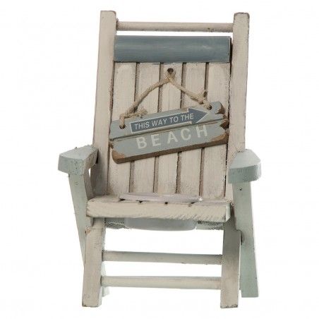 Candelieri Sedia da Spiaggia in Legno, porta candele Originali, 13,5x11x16cm - Casa e altro ancora