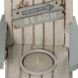 Candleholders Chair Beach Wood, candle Holders Original, 13,5x11x16cm - Home and More