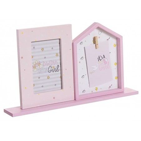 Photo titulaire de Plusieurs Mon Bébé, Table, support de photos de Bois d'Origine, les 2 Photos pour Bébé 40X22X6 cm - Maison