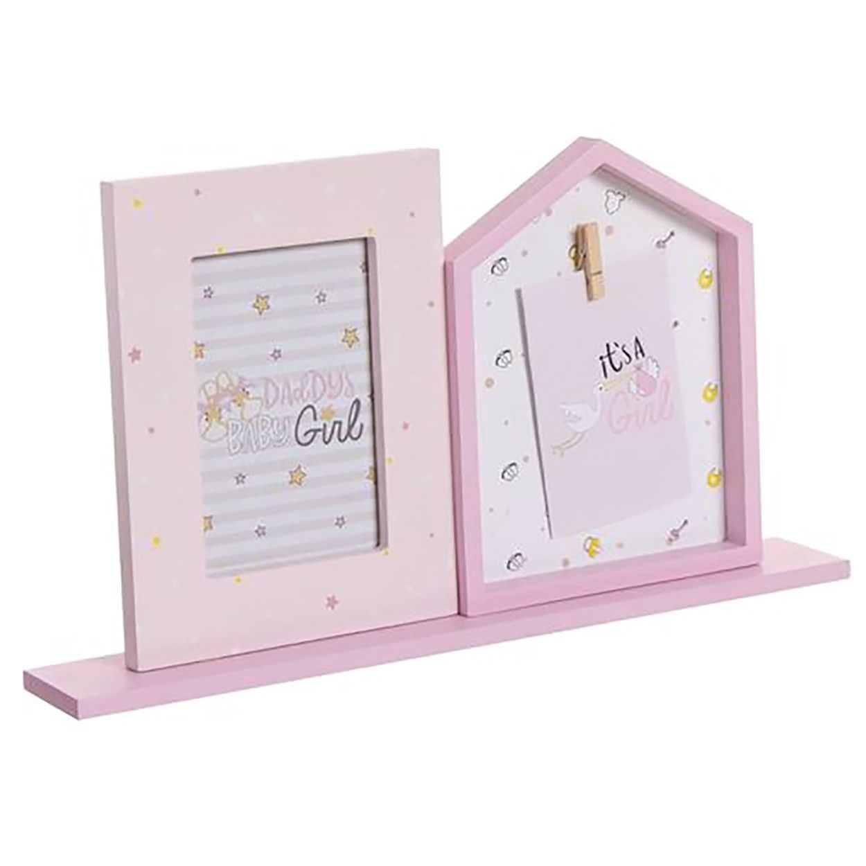 Photo titulaire de Plusieurs Mon Bébé, Table, support de photos de Bois d'Origine, les 2 Photos pour Bébé 40X22X6 cm - Maison