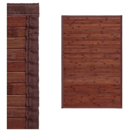 Tapis de salon ou de salle à Manger en Noyer, avec anti-Dérapant, le Bambou Naturel 60x90cm, Natur tirages 60x90 Maison et Plus