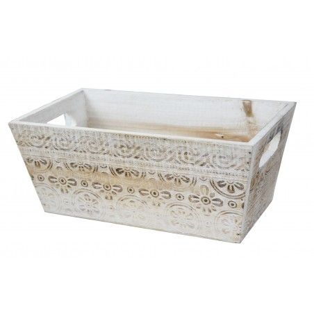 Macetero Decorativo de Madera Vintage Set 3, Cajas de Almacenamiento para Jardín 17,5x29x11,5 cm