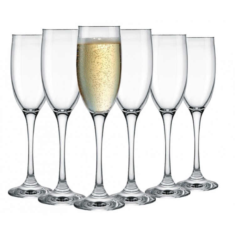 Verre de mousseux vin 19Cl, Verre Trempé, 6 Vous la Vaisselle Élégante et Moderne, lot de 6.