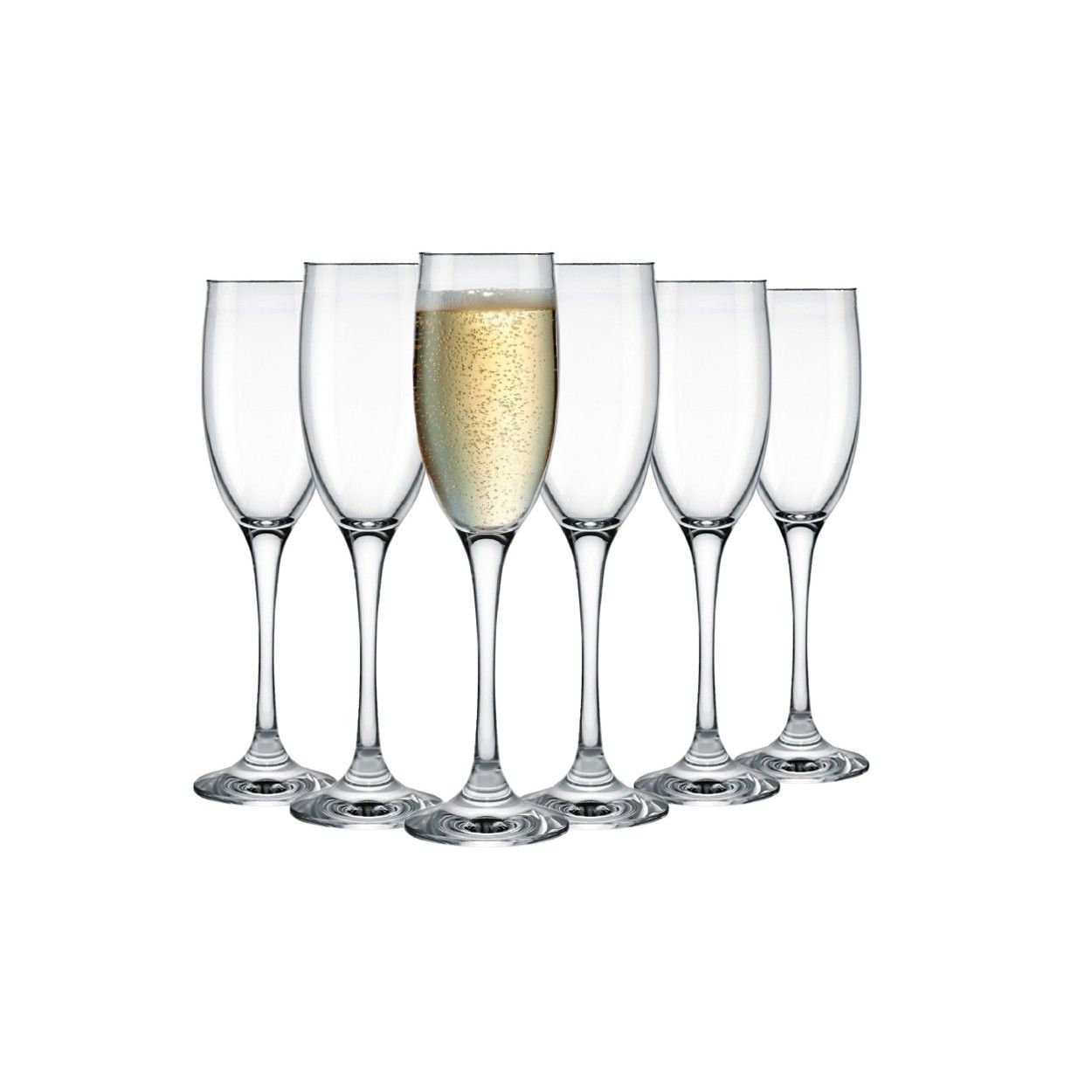 Verre de mousseux vin 19Cl, Verre Trempé, 6 Vous la Vaisselle Élégante et Moderne, lot de 6.