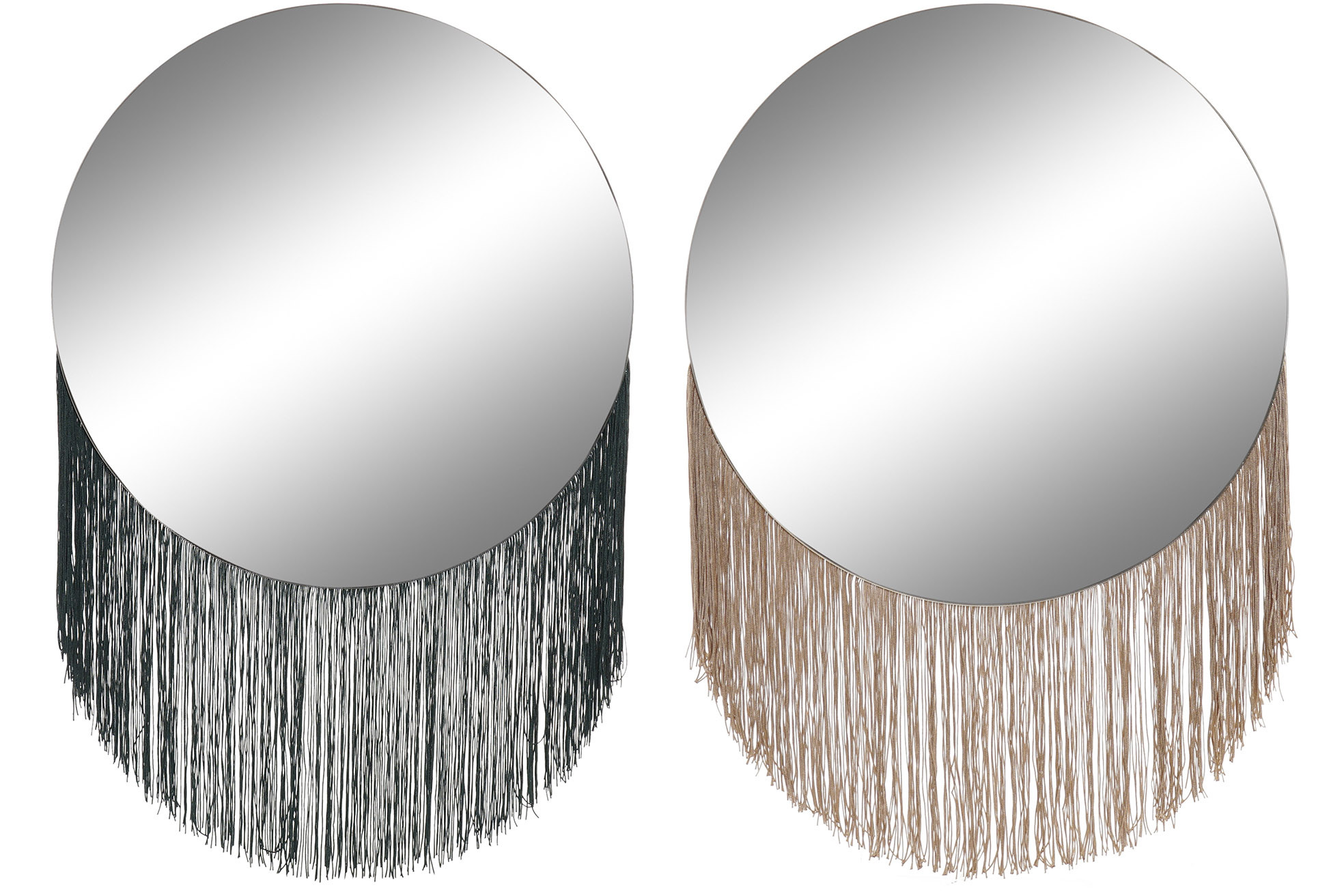 Specchio circolare con Frange Parete, Parete a Specchio Decorativo per la Camera da letto. Decorazione Domestica Moderna 40x58