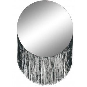 Specchio circolare con Frange Parete, Parete a Specchio Decorativo per la Camera da letto. Decorazione Domestica Moderna 40x58