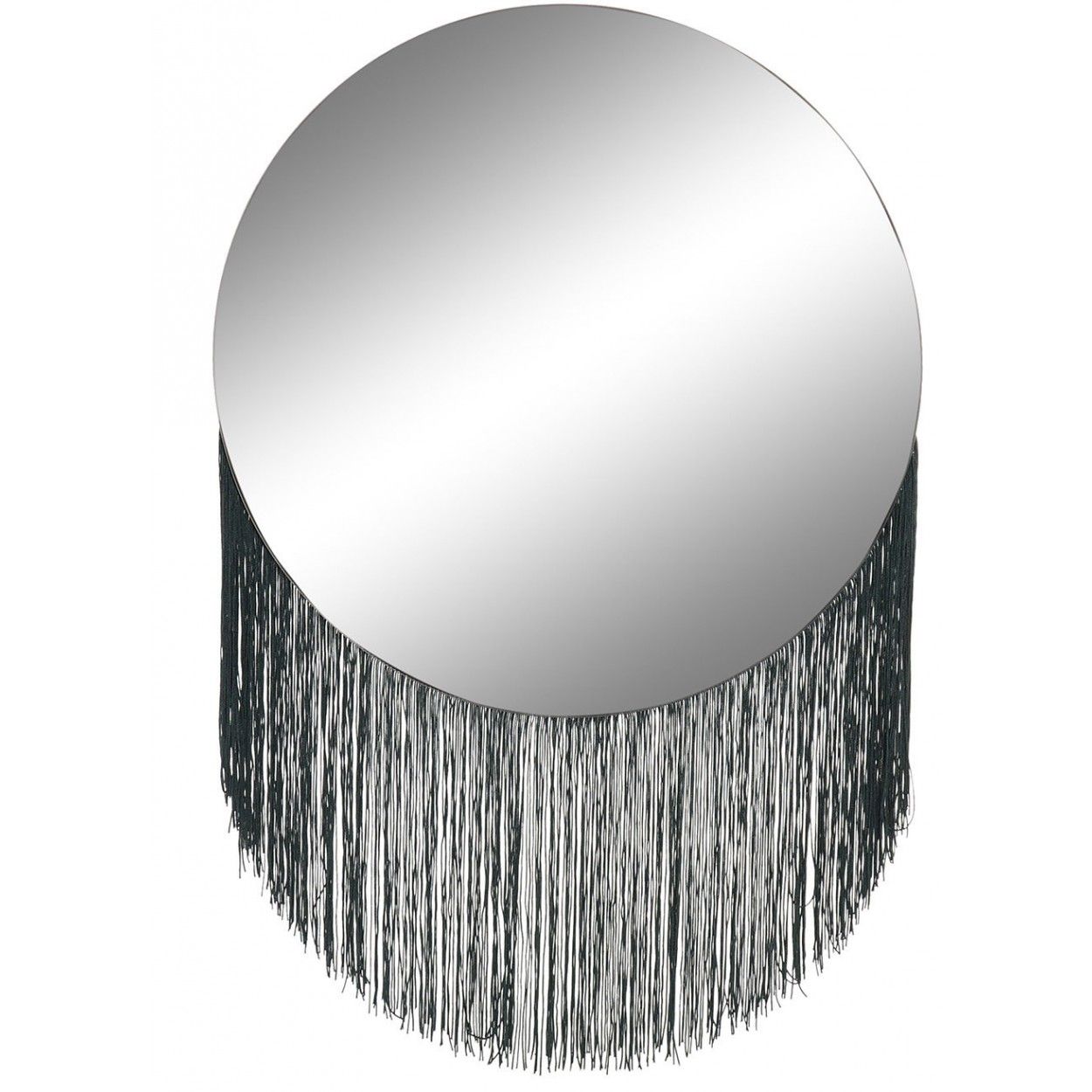 Specchio circolare con Frange Parete, Parete a Specchio Decorativo per la Camera da letto. Decorazione Domestica Moderna 40x58