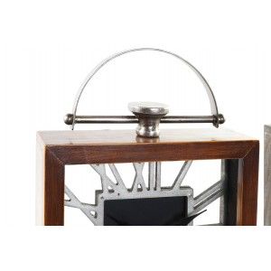 Reloj Sobremesa Vintage de Madera y Metal, Relojes Analógicos para Mesa. Decoración Hogar Original 26,5x9x36 cm
