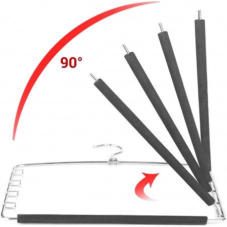 Grucce per Pantaloni in Metallo, Set di 2, Posatoi Più Antiscivolo e imbottito. Gancio Più Metal Pack 2
