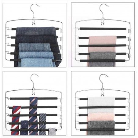 Hangers for Pants Metal Set of 2, Perches Multiple non-Slip and padded. Hanger Multiple Metal Pack 2